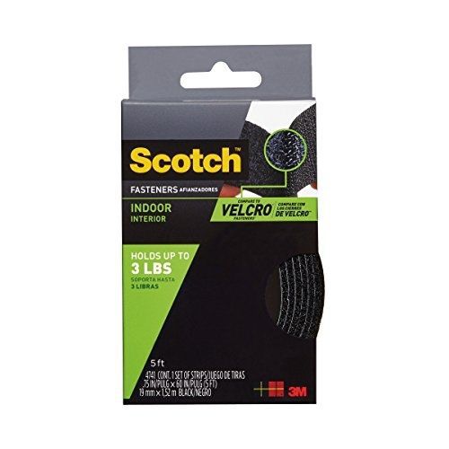 Scotch RF4741 Indoor Fasteners, 3/4-Inch x 5-Feet, Black