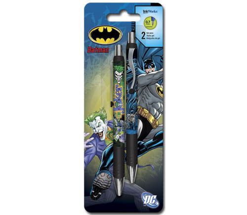The Dark Knight Batman Joker Gel Pen 2 Pack Set School Writing Gift DC Comics
