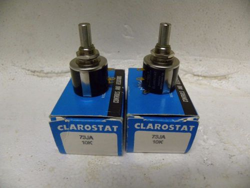 2 Clarostat 73JA 10K New in Box Precision Potentiometers