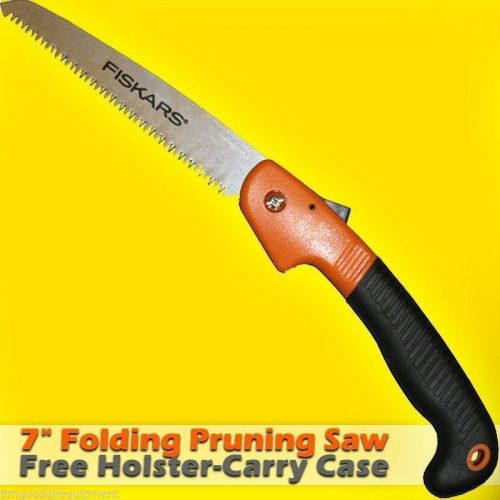 Tree limb pruning saw,7&#034; folding by fiskars,w/holster, free shipping for sale