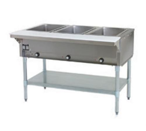 Eagle group 3-well stationary electric hot food table s/s shelf &amp; legs - sdht3 for sale
