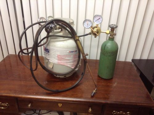 Dental lab gas/air burner torch kit with gas cylinders .