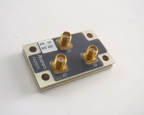 Anaren 4a0205 rf power divider - (3) sma female, 1800-1990 mhz, 22 db isolation for sale