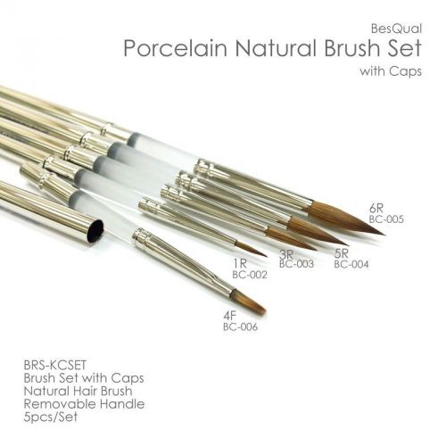 Porcelain Brush with Cap 5 Pieces Set Besqual Premium Quality