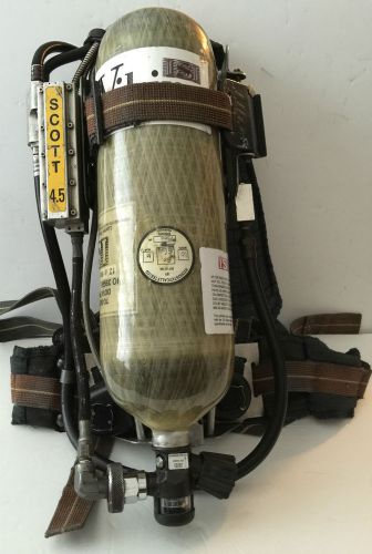 Scott 4.5 ap-50 air back pak breathing apparatus (#248-4) w/ luxfer l45j-2 tank for sale