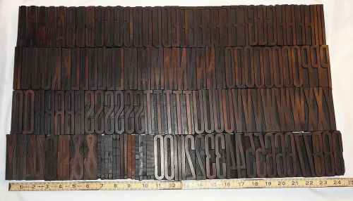 Large Antique 20 Line 3.33&#034; Gothic XXX Condensed Letterpress Wood Type 143 Piece