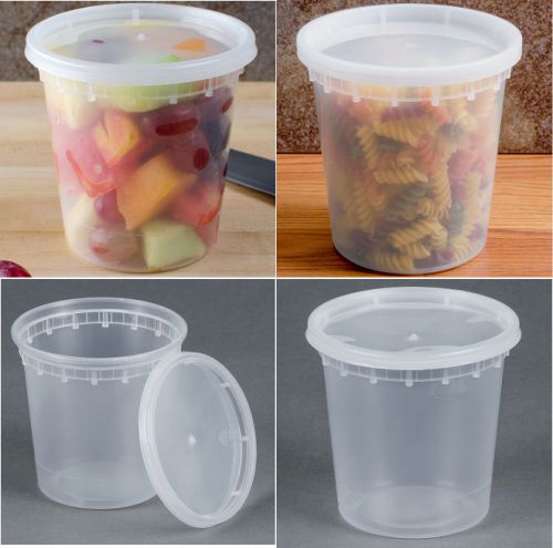 24 oz (709 ml) food grade container, soup cup, deli pro, 240 cups w lids/ for sale