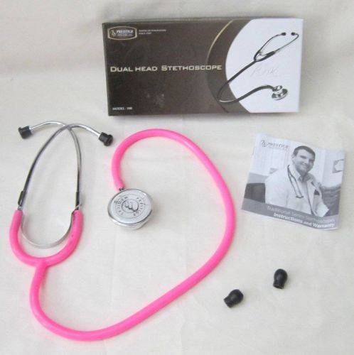 Prestige Medical Dual Head Doctors Stethoscope Hot Pink In BOX Model 108 Used