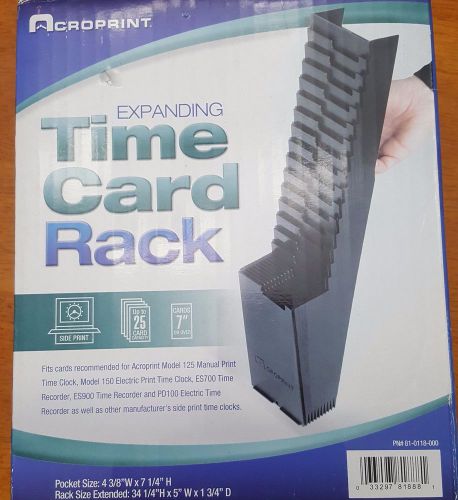 Acroprint 5-Pocket Time Card Rack Black Expanding Wall New in Box