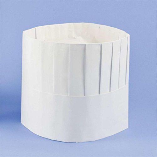 Adjustable Disposable Chef Hat Pleated Paper, White 100, 7.5