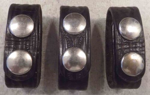 3 - Black Leather Belt Keepers w/Dual Snaps - Used - FREE SHIPPING