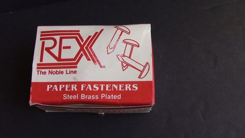 Rex Paper Fastners Steel Brass Plated Size 7 100 ct. 1 3/4&#034; long The Noble Line