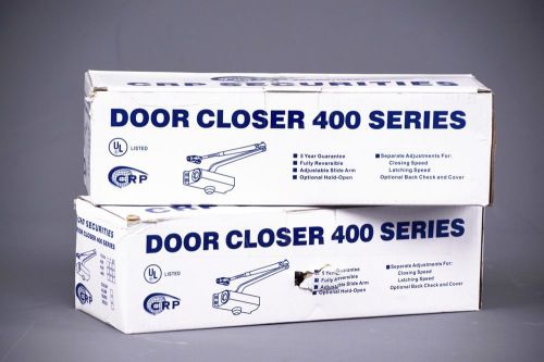 (2) NEW IN BOX CAL-ROYAL CRP SECURITIES DOOR CLOSER 400 SERIES ~ CR-430P-ALUM