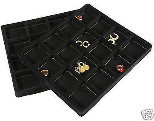 5 black 16 Slot 1/2 Size Jewelry Display Tray Inserts New