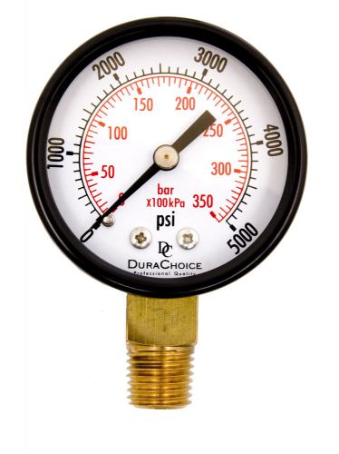 2&#034; utility pressure gauge - blk.steel 1/4&#034; npt lower mount 5000psi for sale
