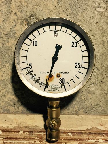 Dated 1937: Vintage Double Spring Pressure Gauge By US GAUGE OF NY, Steampunk