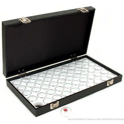 50 Gem Jars White Display Tray Gemstone Travel Case