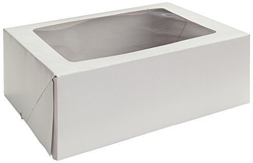 W PACKAGING WPWCB25WP Cake Box with Window Plain for Cake or Pastry Goods,