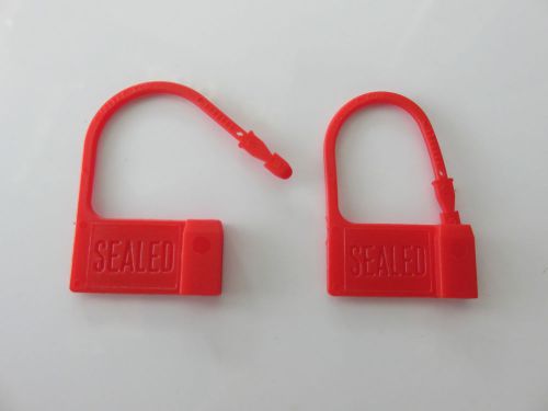 LOT OF 6..RED PLASTIC PADLOCKS 1&#034; must be cut or broken for access..NEW