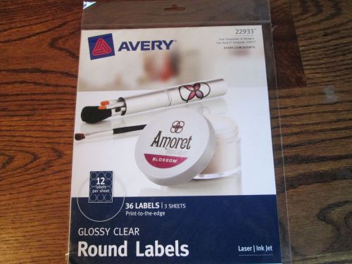 Avery Print - To - The Edge Round Labels, Glossy Clear, 2-Inch Diameter, 36