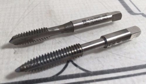 Pair of osg 1/4&#034;-20 1/4 x 20 spiral point taps for lathe mill machinist for sale