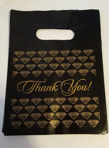 Black/gold &#034;Thank You&#034; jewelry bags, 25, 7&#034;, stores, vendors, direct sales