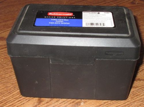 Rubbermaid Office Solution Index Card File Box Sanford Bands 15507 Used Black