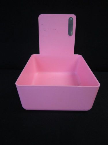Dental Lab Working Case Plastic Pan Tray With Clip Holder- Pink 12