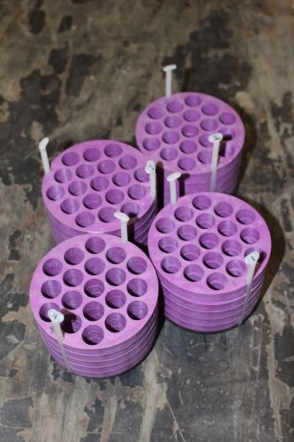 Set of 4 beckman 341939 centrifuge rotor bucket tube adapters purple 19 slots for sale