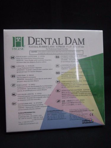 Dental Dam Natural Rubber Latex 52 Pieces 5&#034; x 5&#034; Heavy Green # H02143