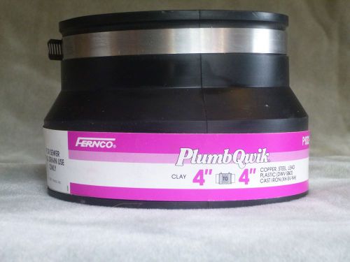 Fernco PlumbQwik P1002-44, flexible coupling clay 4&#034; to 4&#034; iron, plastic, etc.