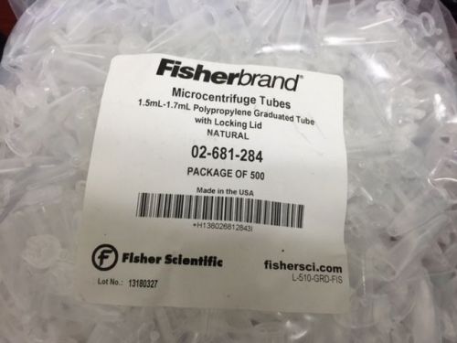 FisherBrand 1.5-1.7ml Microcentrifuge Tubes Polypropylene Natural 02-681-284