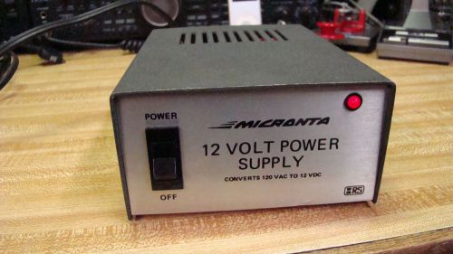 Vintage Micronta 12 Volt Power Supply USA Made Radio Shack Cat#22-127C -TESTED-