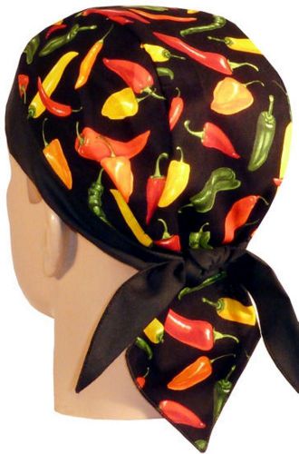 Skull Cap-Mixed Chili Peppers w/Sweatband NWT, MADE IN THE USA!