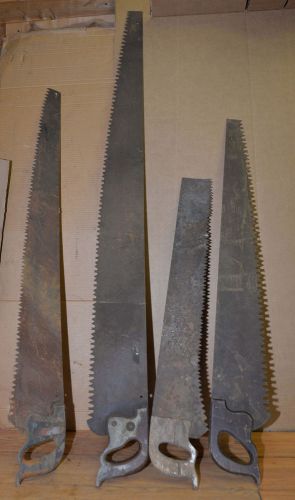 4 antique 1 man logging saws collectible Adirondack tool lot blacksmith steel
