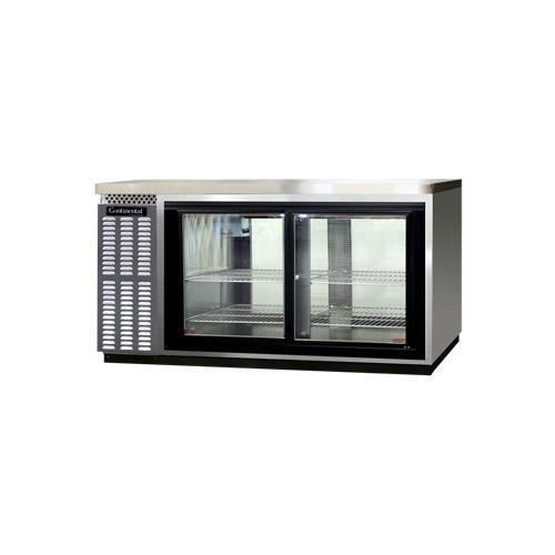 Continental refrigerator bbc69s-ss-sgd-pt back bar cabinet, refrigerated for sale