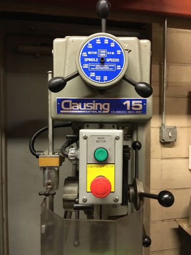 Clausing MT2 15&#034; Drill Press Model 1673 Phase 3 w/Control Box &amp; Blueprint