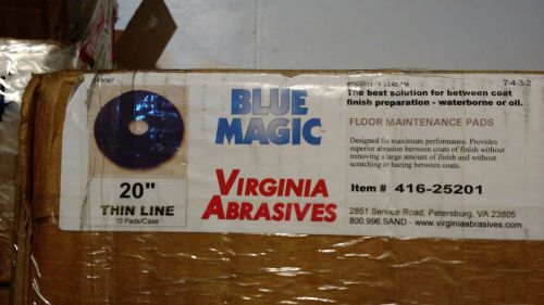 NEW Virginia Abrasives BLUE MAGIC Floor Maintenance Pads 20&#034; (Qty. 10)