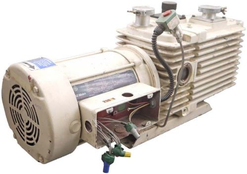 Leybold d90ac trivac dual-stage rotary vane pump w/ge 3hp 1755rpm motor parts for sale