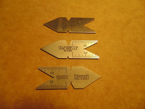 Starrett c396 c391 391 (set of 3) degree whitworth thread tempered center gages for sale