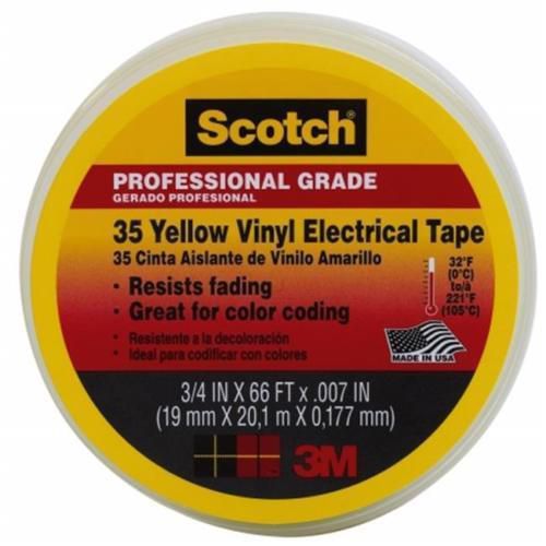 3m Yellow Scotch Vinyl Electrical Tape  35 Yellow