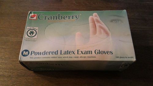Cranberry Size M 100 Powdered Latex Exam Gloves - Absorbable Cornstarch