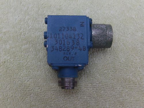 4 ghz isolator, 3.6 to 4.2 GHz, used, type N, unknown manufacturer