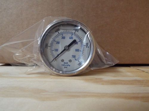 0-10000 psi/bar 2.5&#034; stainless brass center back mount pressure gauge for sale