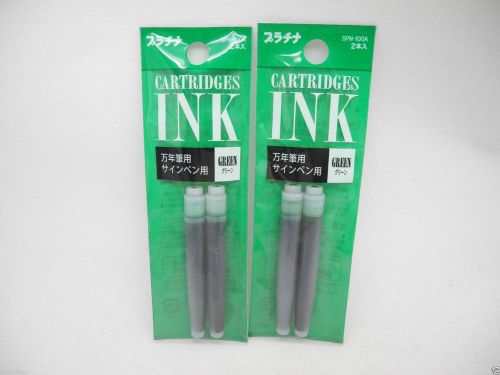 Free Shipping 4 Ink Cartridges for Platinum Preppy Fountain pen Green