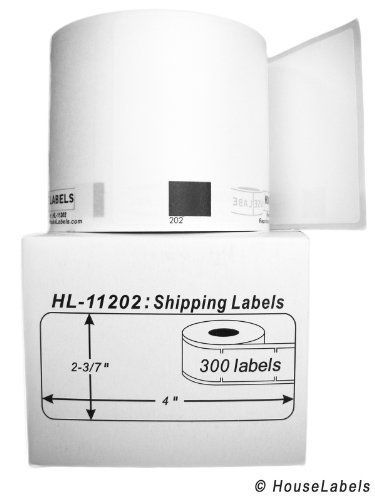 HouseLabels BROTHER-Compatible DK-1202 Shipping Labels (2-3/7&#034; x 4&#034;; 62mm*100mm)