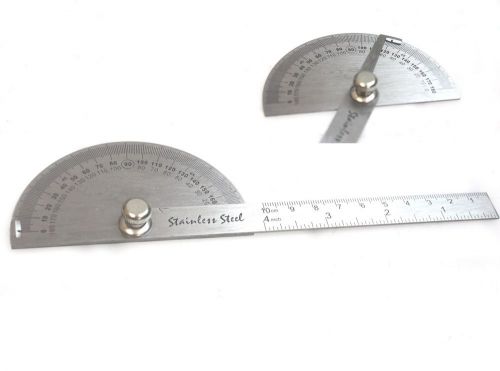 SAE Measure Stainless Steel Rotary Protractor Angle Rule Gauge Machinist Tool