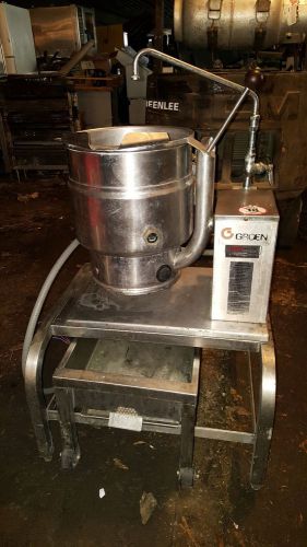 Groen tilting jacketed steam kettle 20 quart tdb/7-20 soup stainless steel stand for sale