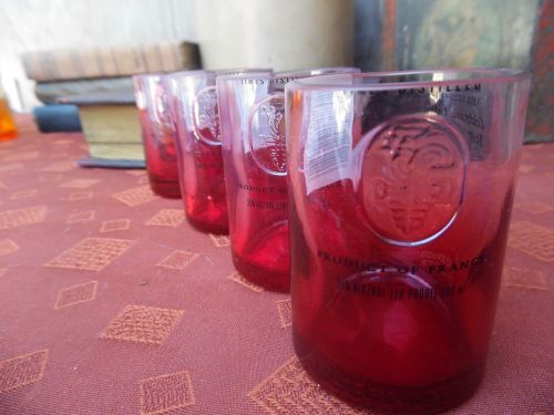 Red Ciroc Bottle Upcycled Shotglass set! Groomsman Gift Mancave Bar Wedding