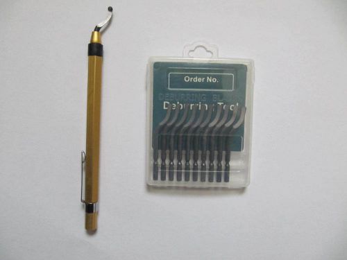 General HAND DEBURRING TOOL WITH E100 HSS DEBURRING BLADES 10PCS+1